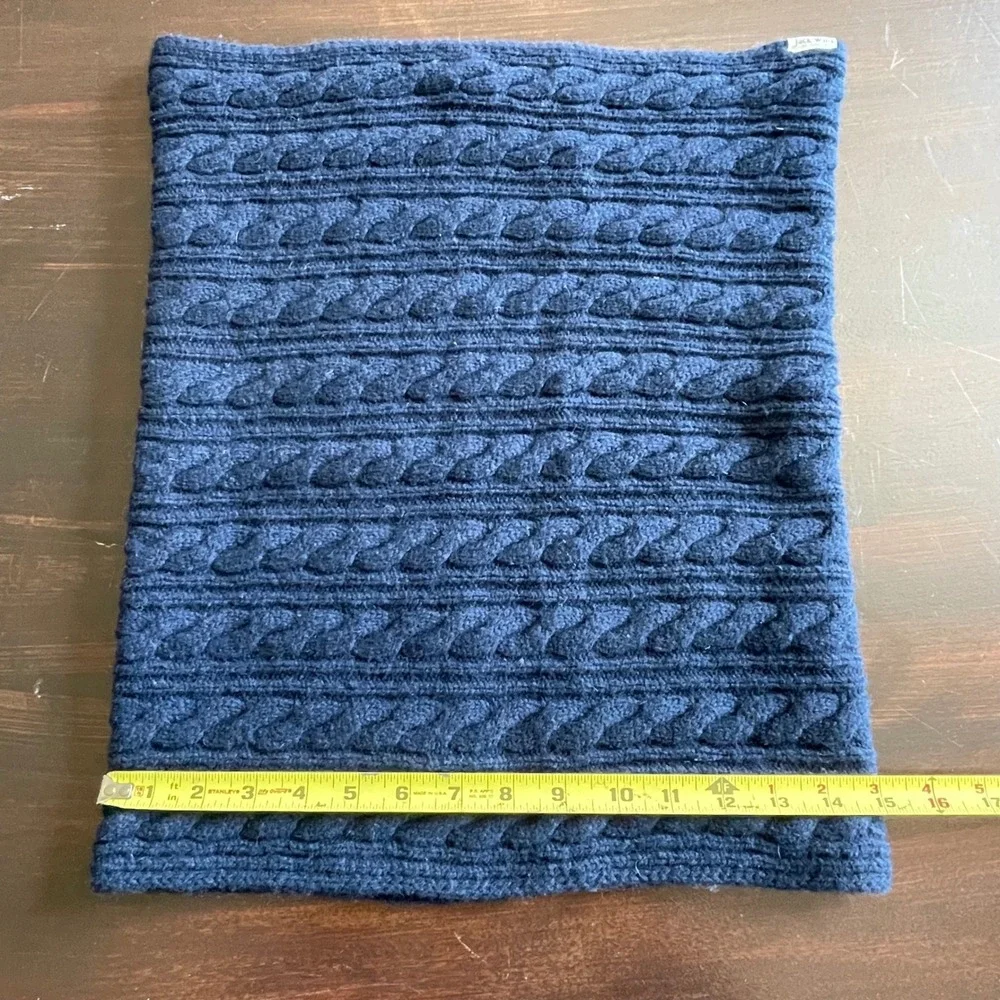 Jack Wills Navy Blue Cable Knit Snood Infinity Scarf Neck Warmer One Size